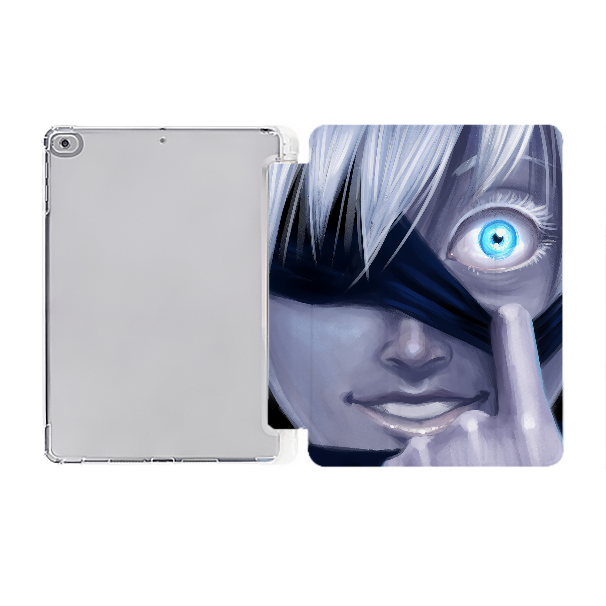 （画像用） 呪術廻戦 Jujutsu Kaisen IPad ケース ペン収納付き 三つ折りスタンド PUレザー×シリコン 対応機種9.5/10.5/10.9インチ